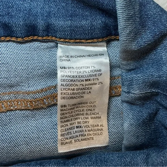 Blue Women's Jeans with Lace Hem - Picture 8 of 8